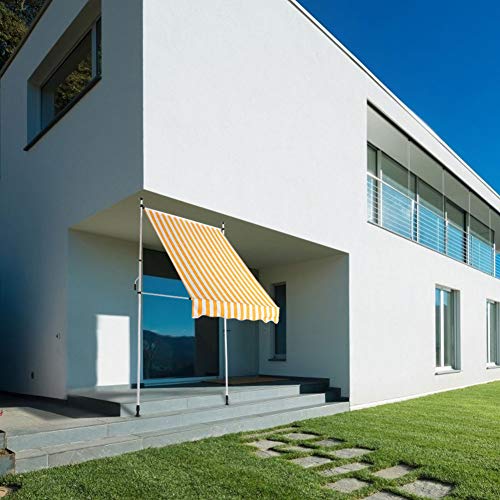 YCSD 3,5 X 1,2m Markise Einziehbar Balkonmarkise Klemmmarkise Sonnenschutz Garten,Für Gartenhaus Fenster Balkon Tür… – Bild 3