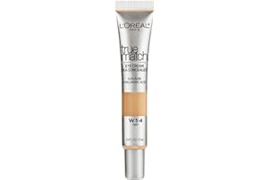 L’Oréal Paris True Match Eye Cream In A Concealer, Formulated With 0.5% Hyaluronic Acid, W3-4 Light