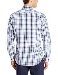 Brand - Camisa de popelina de cuadros escoceses de manga larga de corte slim Goodthreads para hombre