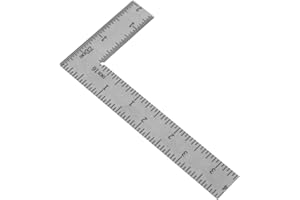 NAMOARLY Multifunction Mini Stainless Steel L-Square Ruler 4in X 2in with Dual-Sided Imperial Scale
