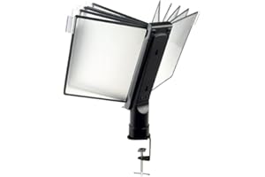 Aidata FDS011L Desk Clamp Reference Organizer, Black, Clear and Efficient Organization and Presentation of Reference Materials, Product Viewing Height from Desk 340mm (13.4") up To 660mm (25.98")