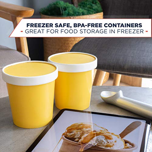 Glowcoast Ice Cream Containers With Lids 16 oz Pint Disposable Ice