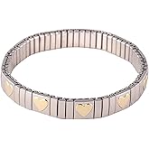 URTERYSER Charm Bracelet, Fashion Stainless Steel Bracelet Italian Charm Women Jewelry Elastic Stretch