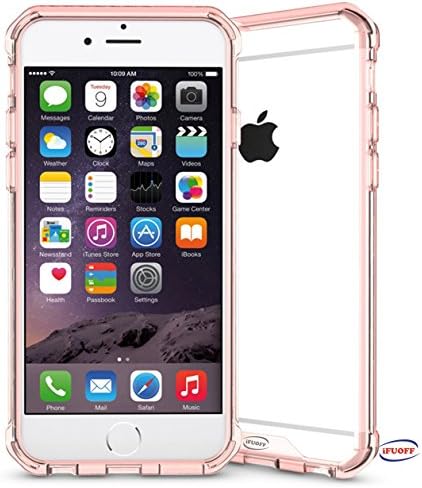 iFUOFF iPhone 7 Plus (5.5in) , Shock Absorbing Scratch Resistant Rubber Frame + Hard Back Cover Case - Pink