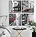 City Wall Art for Living Room Black and White Paris New York Wall Decor Bedroom London Italy Pictures Canvas Modern Famous Cityscape Red Posters Artworks Office Bathroom Home Decorations 16×16