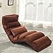Giantex Folding Lazy Sofa Chair Stylish Sofa Couch Beds Lounge Chair W/Pillow (Coffee)