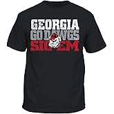 Georgia Men's Black Go Dawgs Sic Em Short Sleeve T Shirt