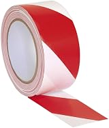 Sealey Hazard Warning Tape 50mm x 33m Red/White PVC Adhesive view 1