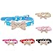 Dog Collars,Haoricu Puppy Hot Cute Crystal Bowknot Small Pet Collar Cat Bell Collar for Dogs Adjustable Leather Buckle Neck Strap Collars (XS, Rose)