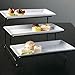 ChefLand 3 Tier Rectangular Serving Platter, Three Tiered Cake Tray, Dessert Stand, Food Server Display Plate Rack, White
