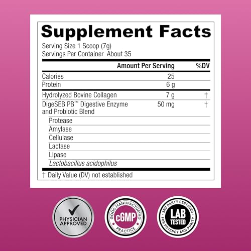 Physician's CHOICE Collagen Peptides Powder w/Digestive Enzymes