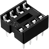 sourcing map 20pcs DIP IC Socket Solder 2.54mm Pitch 8 Pin Dual Row 7.6mm Row view 1