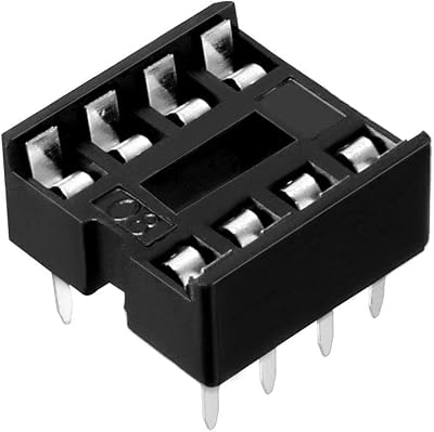 sourcing map 20pcs DIP IC Socket Solder 2.54mm Pitch 8 Pin Dual Row 7.6mm Row