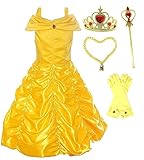 Romy's Collection Princess Belle Yellow Party Costume Dress-Up Set (4-5, Yellow)