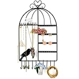 Wall Mount Jewelry Organizer Black, Marrywindix Birdcage Shape Jewelry Display Stand Rack (Kitchen)