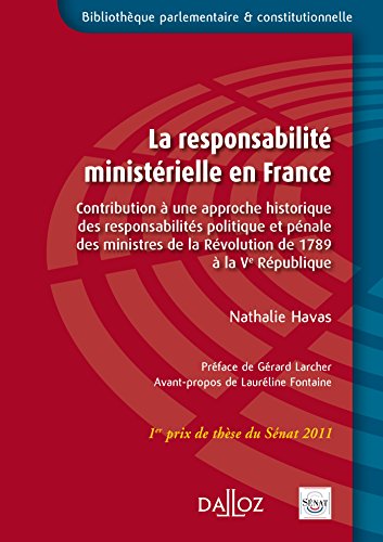 La  responsabilité ministérielle en France