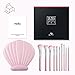 Makeup Brushes, USpicy Professional 10 Pieces Makeup Brush Set with Seashell Shaped PU Leather Case (Soft Synthetic Fiber for Uniform Application of Blush, Creams, Liquids, Contouring & Powders)-Pink