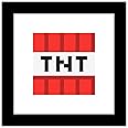Trends International Gallery Pops Minecraft: Iconic Pixels - Blocks - TNT Wall Art Wall Poster, 12" x 12", Black Framed Version