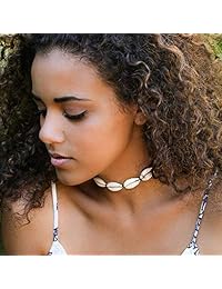 Meangel 9 Pieces Natural Shell Choker Necklaces for Women Girell Shell Necklace Adjustable Boho Hawaii Sea Beach Choker Set