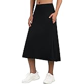 ANIVIVO Women's Midi Length Skorts Skirts with Pockets Modest Skirts 28" Long Knee Length Athletic Skorts