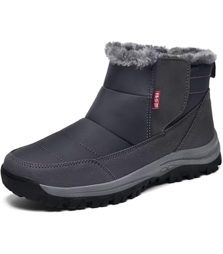 Mens Black Faux Fur Lined Side Zip Winter Boots Style 7703 Size 12 Winter Men main image 2