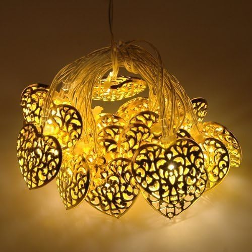 Sino Banyan Battery Fairy Lights 20 LED Golden Heart-Shape