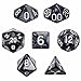 7 Die Polyhedral Dice Set - Smoke (Black Pearl) with Velvet Pouch by Wiz Dice