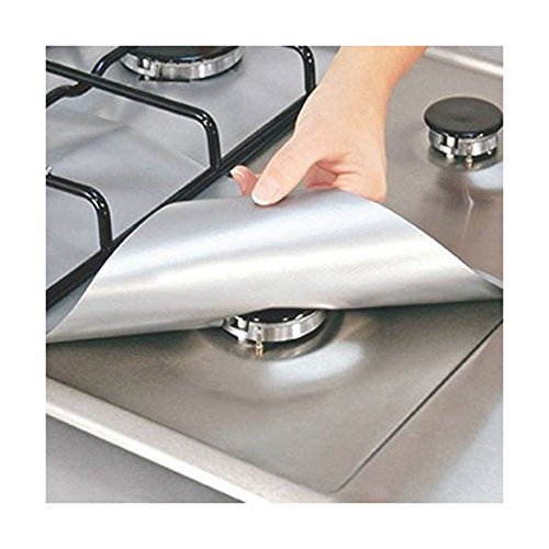 Gas Range Protectors 4Pack 0.2mm Gas Stove Burner Protector Liner