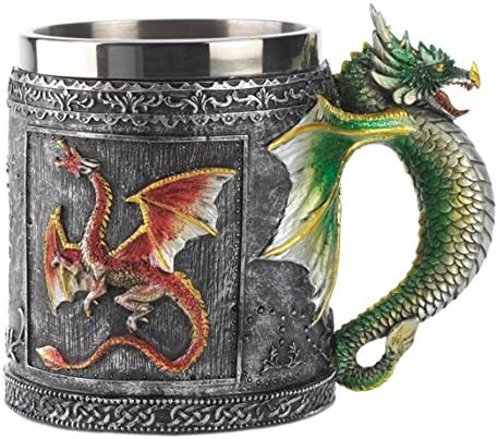 Double Wall Stainless Steel Canecas Coffee Cup Mug Copos 3D Dragon Mug Faucet Cup
