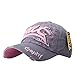 COOLSOME Womens Embroidery Ajustable Denim Baseball Cap Trucker Hat (Grey Pink Word)