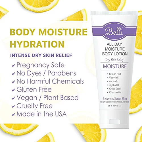 Belli Skincare All Day Moisture Body Lotion, Pregnancy Moisturizer (6.5