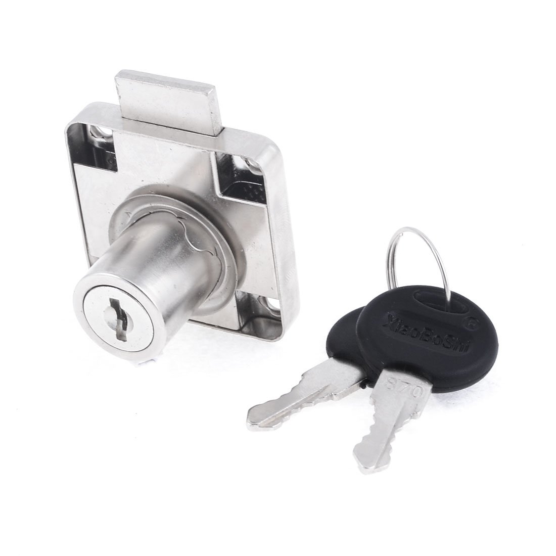 Sourcingmap Office Desk Funiture Secure Locking Metal Drawer Lock 19 x 33mm Cylinder Head Silver Tone W 2 Keys