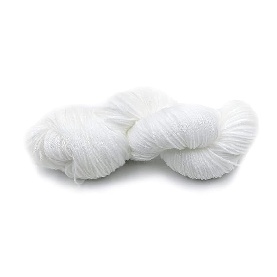 RR White 4 ply Wool Yarn for Knitting and Crochet Craft 200 GMS Amazon