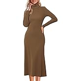 Allegra K Sweater Dress for Women's Turtleneck 2025 Long Sleeve Ribbed Knit Maxi Dresses