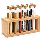 Spice Rack with Glass Spice Test Tubes Set