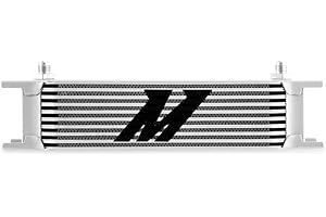 Mishimoto MMOC-10-6SL Universal 10-Row Oil Cooler, 6AN, Silver
