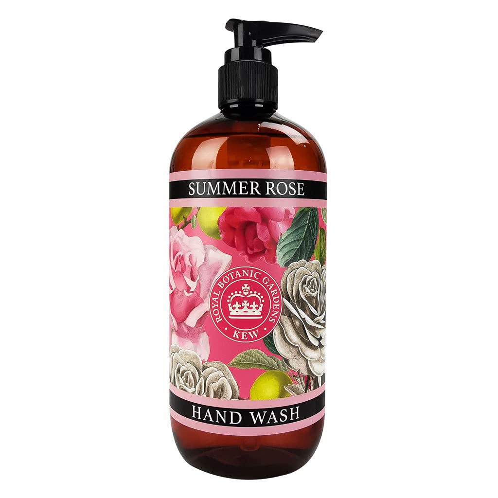 Royal Botanic Kew Gardens Hand Wash Liquid Soap 500ml Prabens and SLS Free (Summer Rose)
