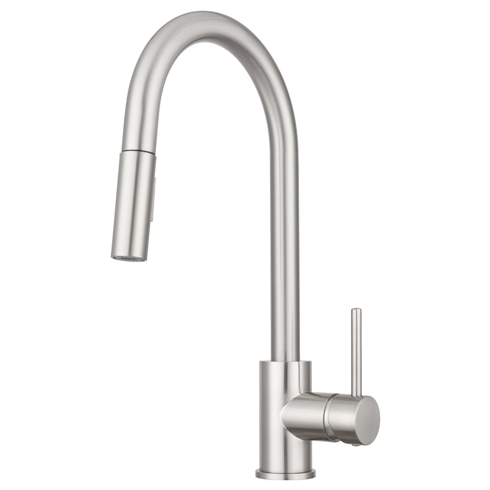 Bellevue Kitchen Faucet by Pacific Bay (Brushed Satin Nickel) - Features an In Line Pull Down Sprayer with Multiple Spray Functions and an Eco Friendly Water and Energy Saver