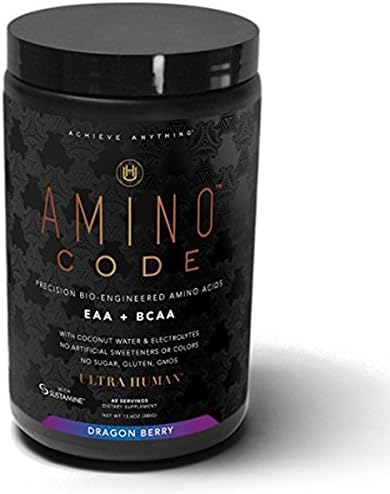 Ultra Human | Amino Code | Precision Bio-Engineered Amino Acids | EAA+BCAA, Coconut Water &amp; Electrolytes, No Artificial Sweeteners, NON GMO | (Dragon Berry)