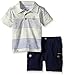 Calvin Klein Baby-Boys Stripes Jersey Polo and Twill Shorts, Multi, 12 Months