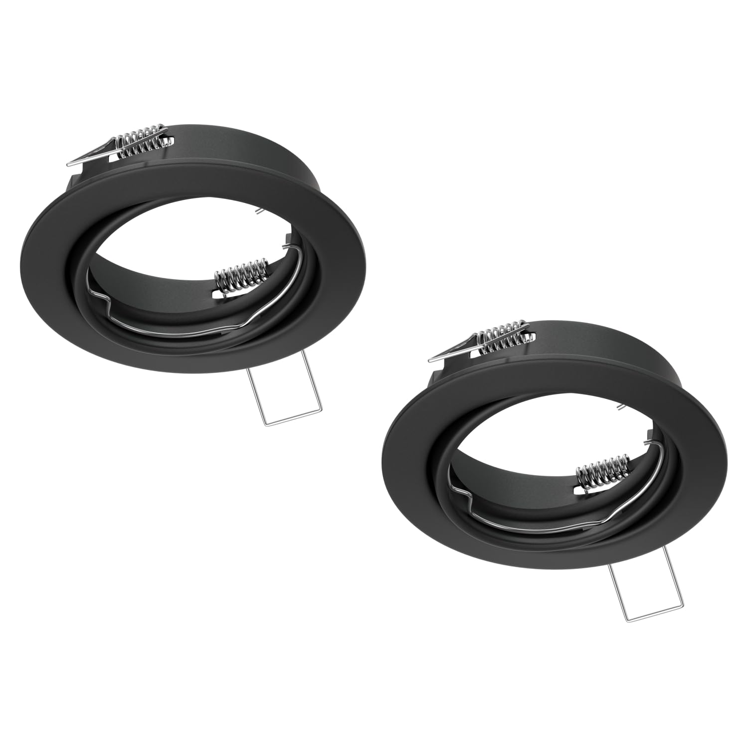 ledscom.de 2 pcs. recessed Ceiling Frame Fere, Round, swivelling, Black matt — image 1