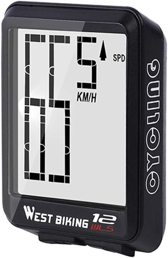 Explopur Drahtloser Fahrradcomputer Großer digitaler Fahrradcomputer Kilometerzähler Fahrradthermometer wasserdichte Geschwindigkeit Distanz Zeitmessung mit LCD-Hintergrundbeleuchtung