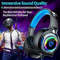 Promisen 【Head Mounted Headphones】 Glitter Headphones USB 3.5mm Surround Stereo Gaming Headset Headband Headphone with Mic for PC Hot (Black)