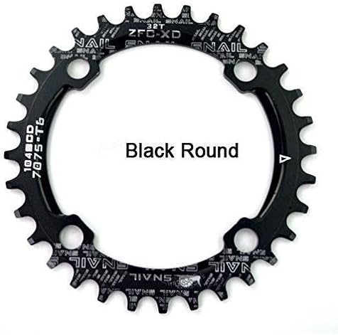 Whool 104BCD 32T/34T/36T Ultralight A7075 Alloy MTB Bike Bicycle Narrow Wide Chainring Oval Round Chainwheel Cycle Crankset (black round, 34T)