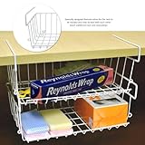 Vertical Stacking White Metal Wire Under-the-Shelf Kitchen Storage Solution / Hanging Organizer Rack