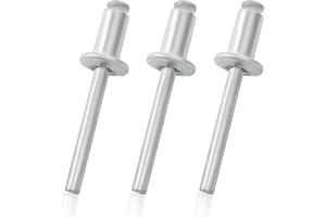 Zorveiio 50 Pcs 1/4" x 5/8" Aluminum Blind Rivets Dome Head Pop Rivets for Installing Accessories, Silver