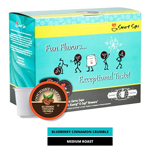 Smart Sips Coffee, Blueberry Cinnamon Crumble, Medium Roast, Flavored Coffee Pods for Keurig K