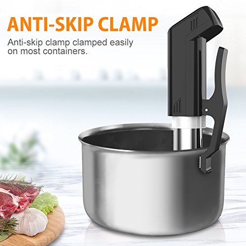 Sous Vide Slow Cooker Precise Cooker with Thermal Immersion Circulatory Accurate Temperature Digital Timer Display and FDA BPA-free Materials for Beef and Foods (Black)