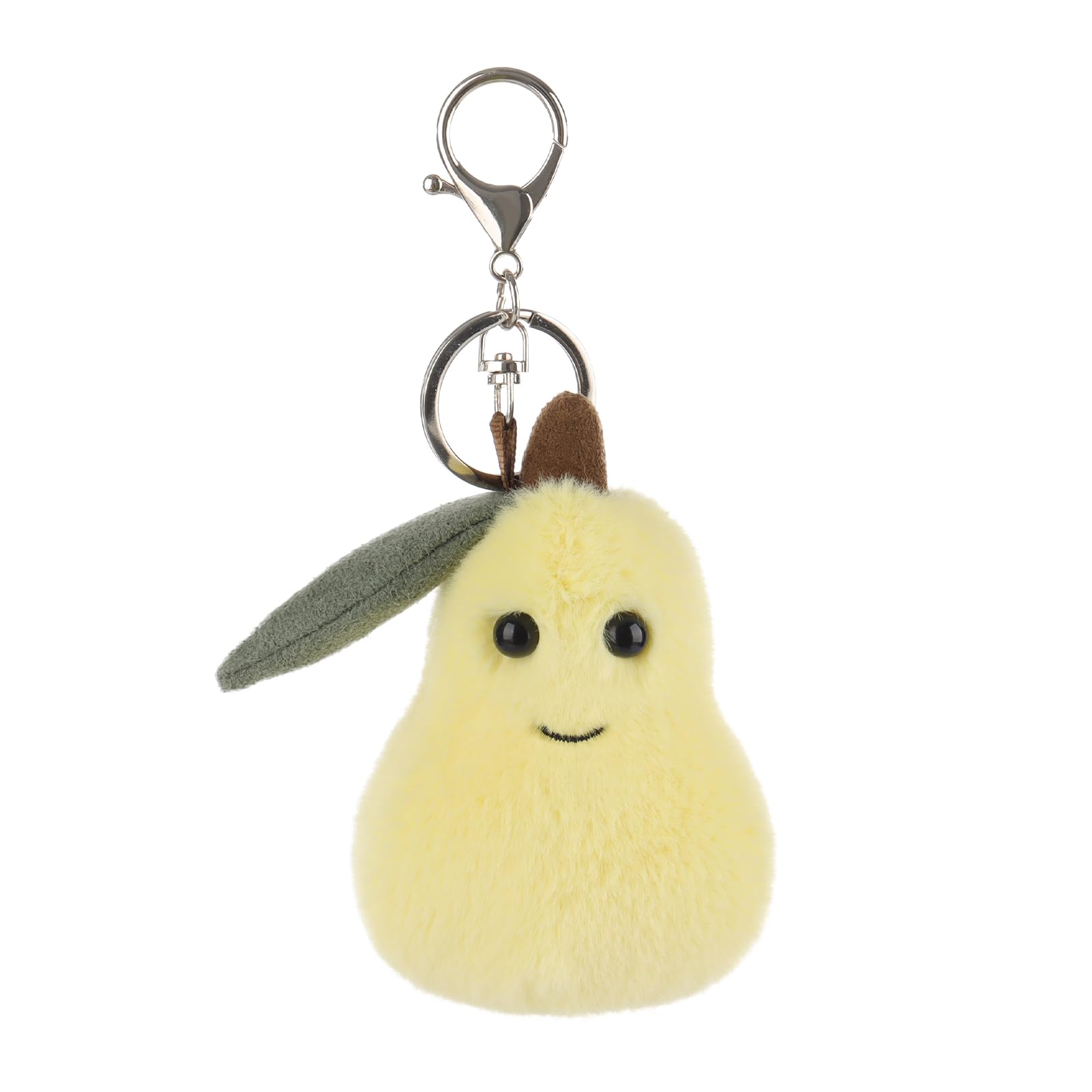 Apricot Lamb Fruit Sweet Pear Cute Keychain, Soft Stuffed Plushies Keychain Toys for Purse Charm Bag Charm Kids' Backpack, Purse, 4 Inches