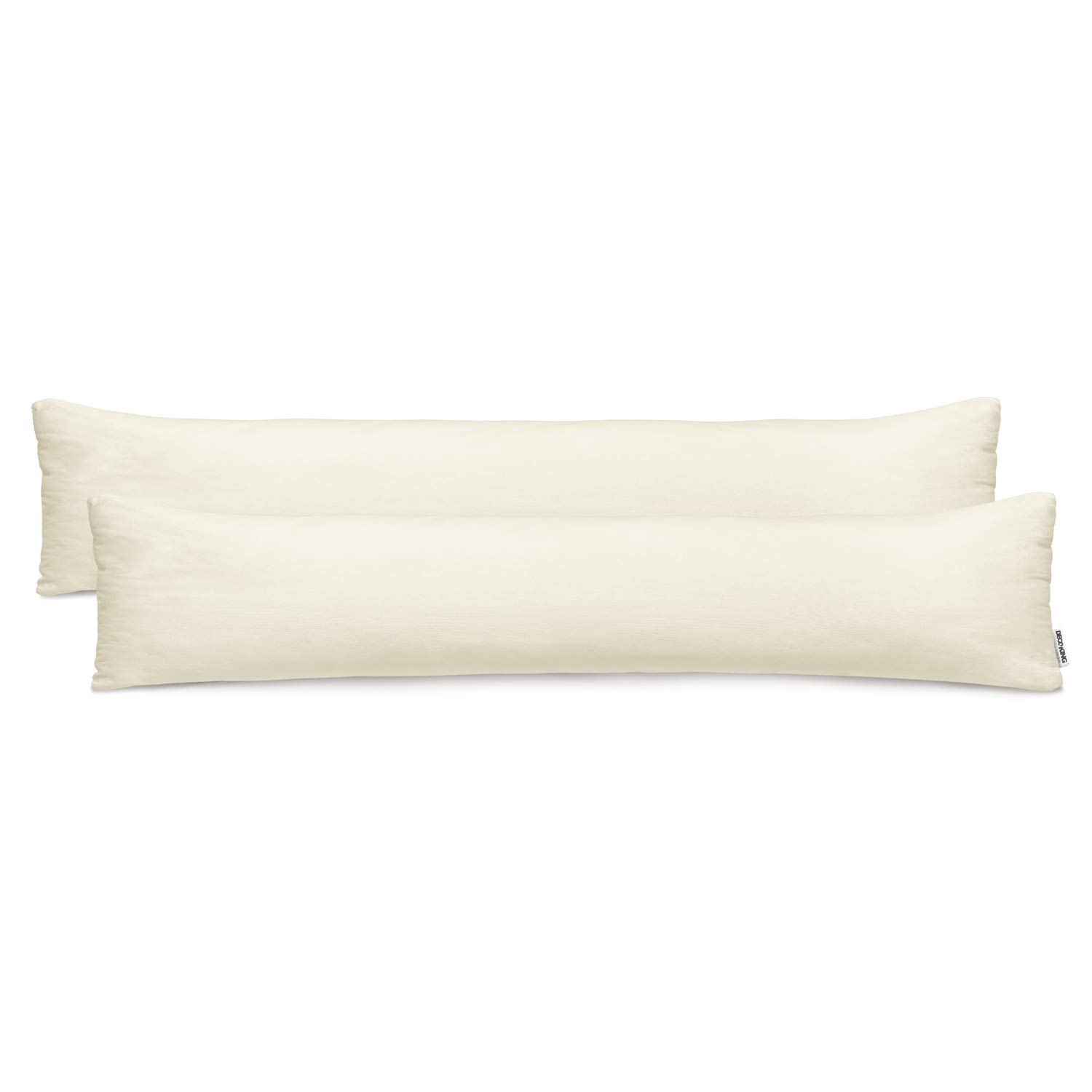 DecoKing 2 x Pillowcases 20 x 120 cm Jersey Cotton Zip Cream Amber